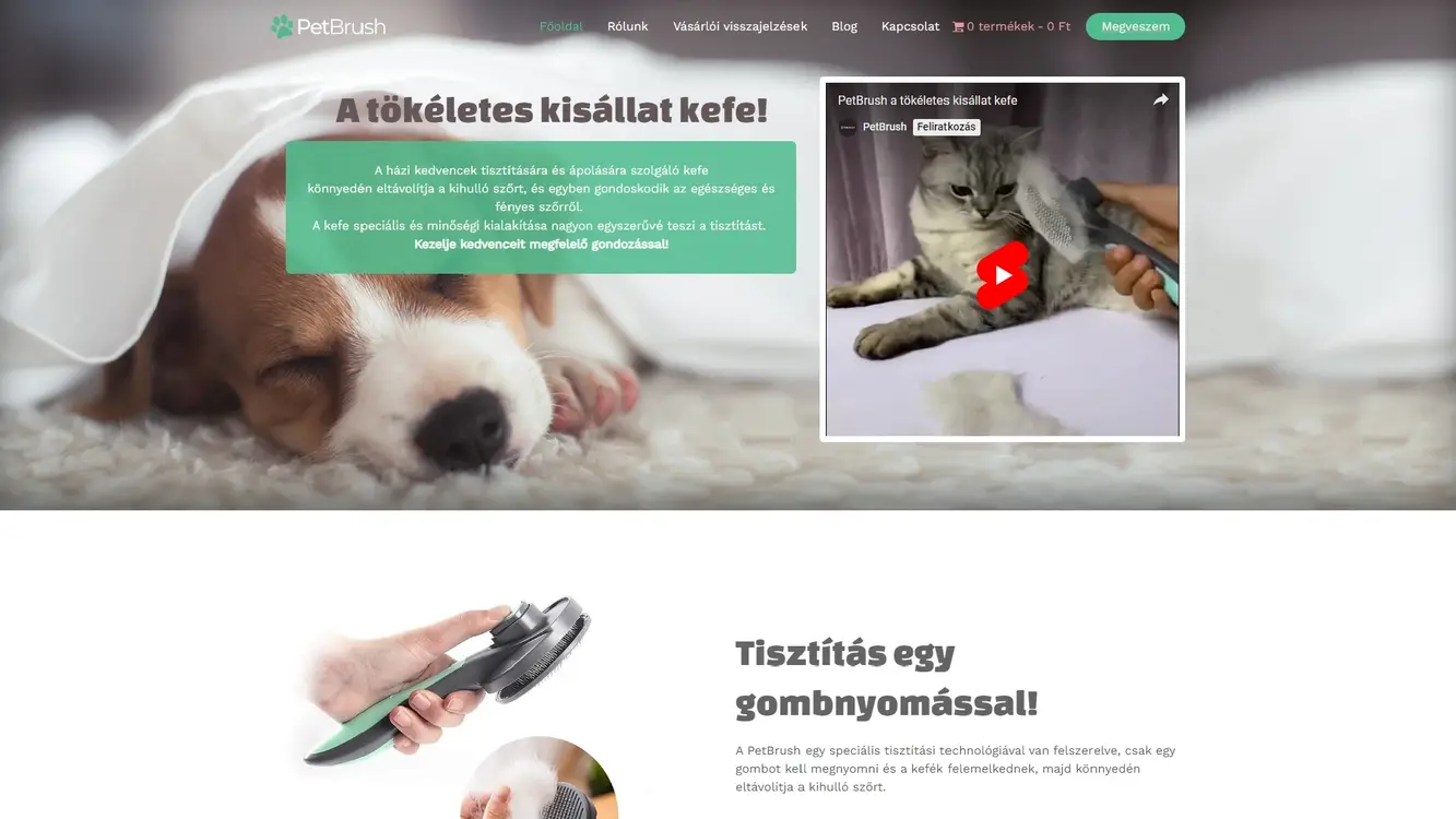 webáruház készítés petbrush referencia