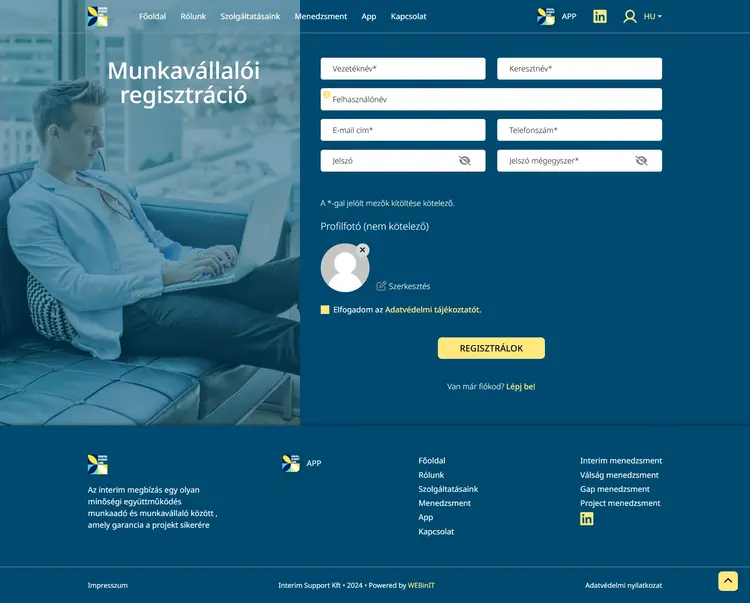interim project café hu munkavállalói regisztráció