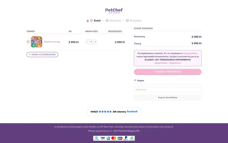 petchef hu kosár
